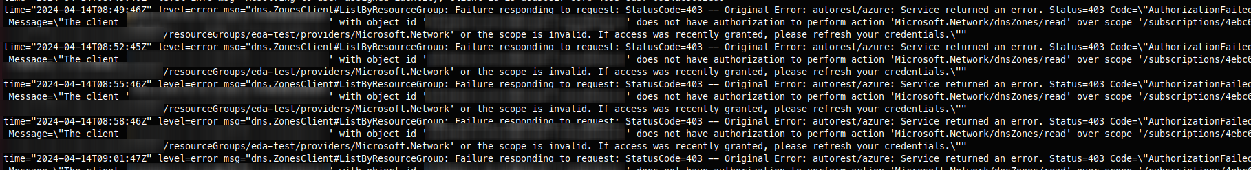 external dns logs